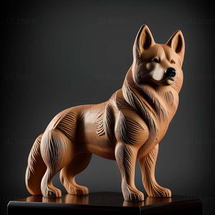 3D model Norwegian Buhund dog (STL)